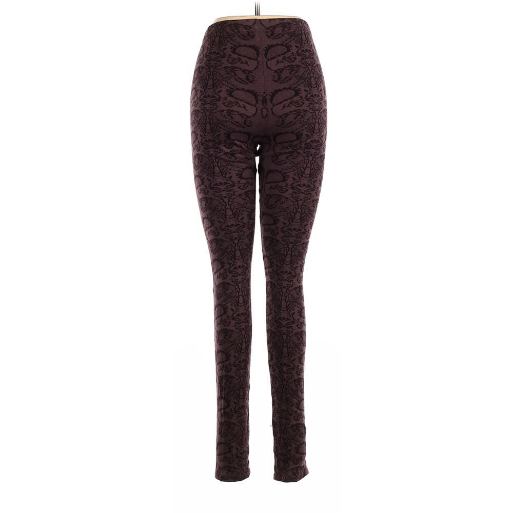 Free People Brown Knit Floral Leggings